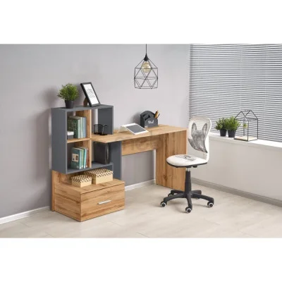 Desk GROSSO oak votan-anthracite